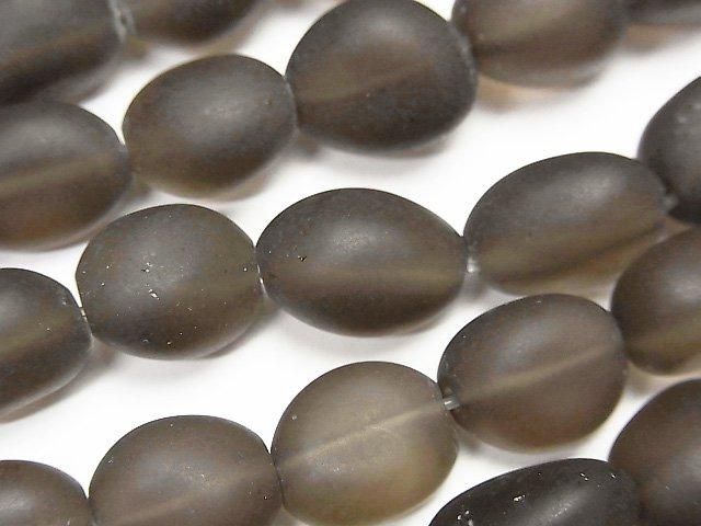 【動画】フロストスモーキークォーツAAA タンブル 半連/1連(約37cm)の画像