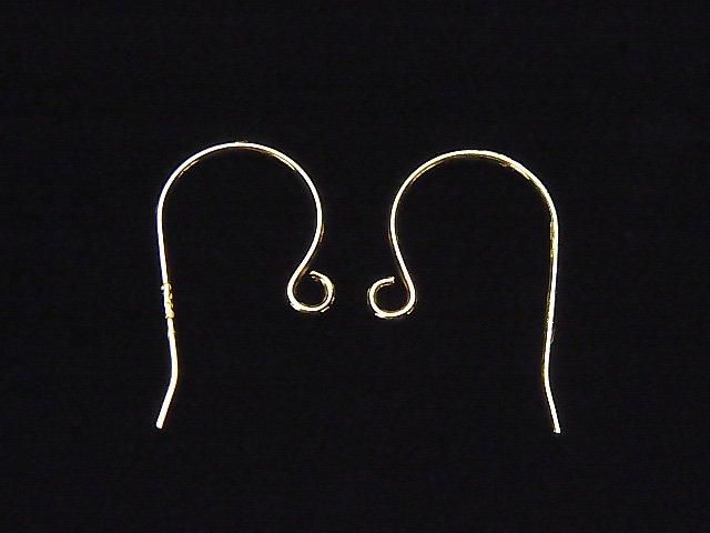 Silver925 ピアスフック18×10mm 18KGP 2ペアの画像