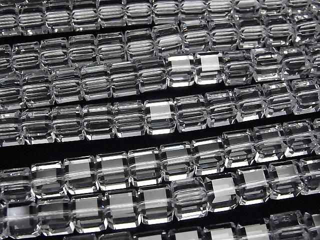 【動画】【素晴らしい輝き】クリスタルAAA キューブカット8×8×8mm 半連/1連(約37cm) サムネイル3