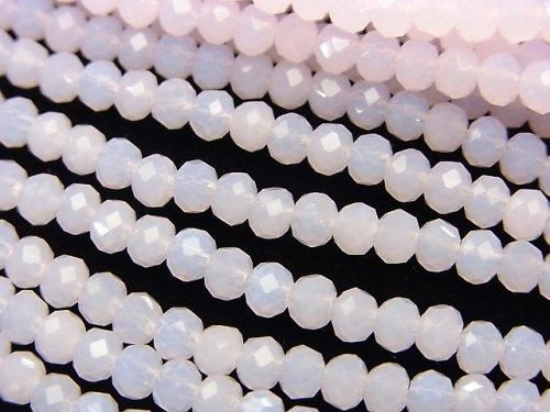 ガラスビーズ ボタンカット4×4×3mm ベビーピンク 1連(約42cm)の画像