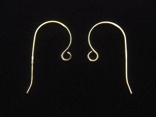 Silver925 ピアスフック20×10mm 18KGP 2ペアの画像