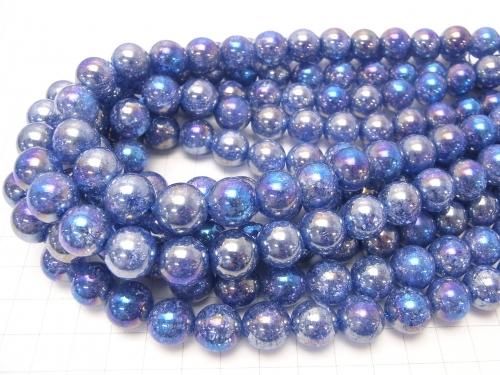 フラッシュ ブルーカラークラッククリスタル ラウンド12mm 半連/1連(約35cm) サムネイル4