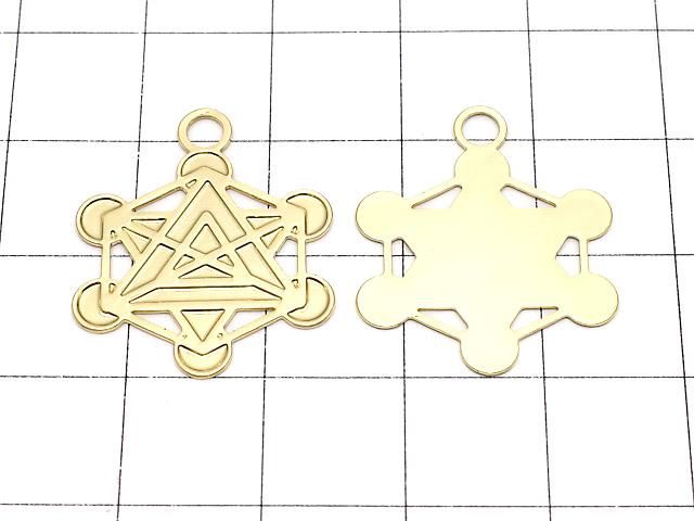 メタルパーツ ホーリーチャーム 【メタトロンキューブ】 20×23mm ゴールドカラー 1枚 サムネイル2