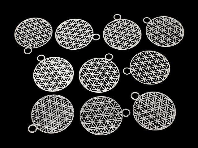 メタルパーツ ホーリーチャーム 【フラワーオブライフ】 23×20mm シルバーカラー 1枚 サムネイル4