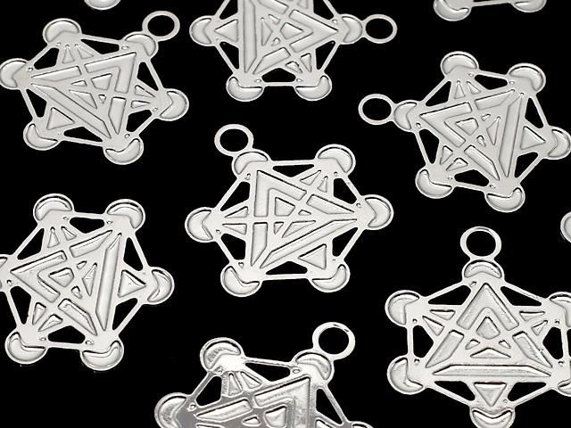 メタルパーツ ホーリーチャーム 【メタトロンキューブ】 20×23mm シルバーカラー 1枚の画像