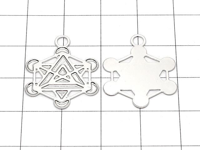 メタルパーツ ホーリーチャーム 【メタトロンキューブ】 20×23mm シルバーカラー 1枚 サムネイル2