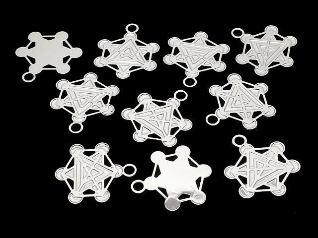 メタルパーツ ホーリーチャーム 【メタトロンキューブ】 20×23mm シルバーカラー 1枚 サムネイル4