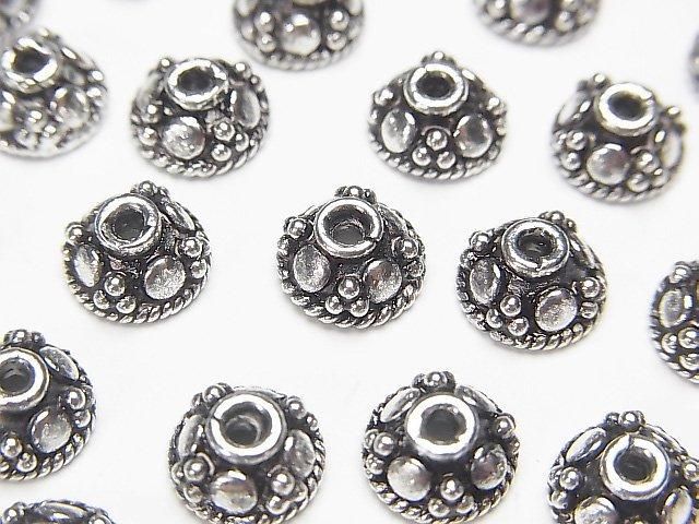 SILVER925 ビーズキャップ8×8×4mm いぶし 2個の画像