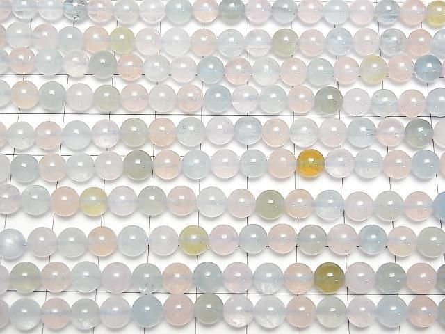 【動画】ベリルミックス(マルチカラーアクアマリン)AAA ラウンド6mm 半連/1連(約38cm) サムネイル3