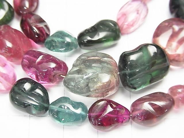 【動画】【1点もの】最上級マルチカラー トルマリンAAAA ラフタンブル 1連(ネックレス) NO.1 サムネイル2