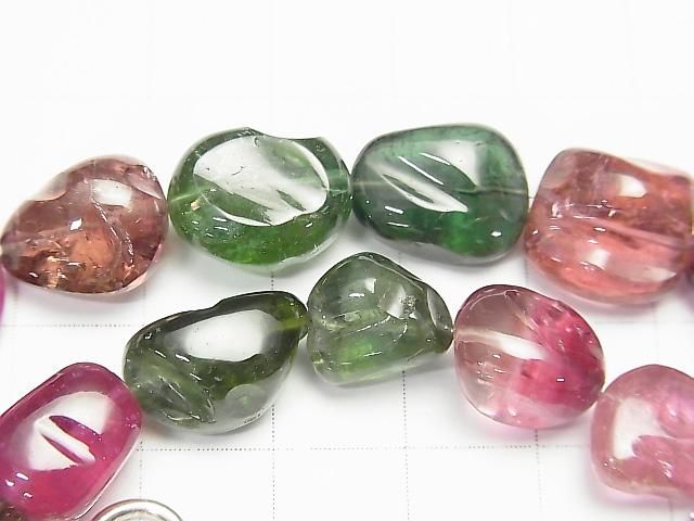 【動画】【1点もの】最上級マルチカラー トルマリンAAAA ラフタンブル 1連(ネックレス) NO.1 サムネイル3