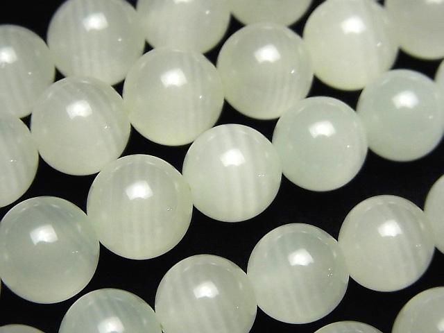 【動画】アフガニスタン産グリーンカルサイトAAA- ラウンド10mm 1/4連~1連(約36cm)の画像