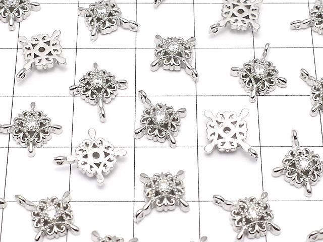 メタルパーツ チャーム 12×10mm クロス シルバーカラー(CZ付) 2個 サムネイル3