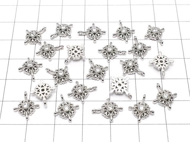 メタルパーツ チャーム 12×10mm クロス シルバーカラー(CZ付) 2個 サムネイル4