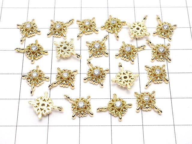 メタルパーツ チャーム 12×10mm クロス ゴールドカラー(CZ付) 2個 サムネイル4