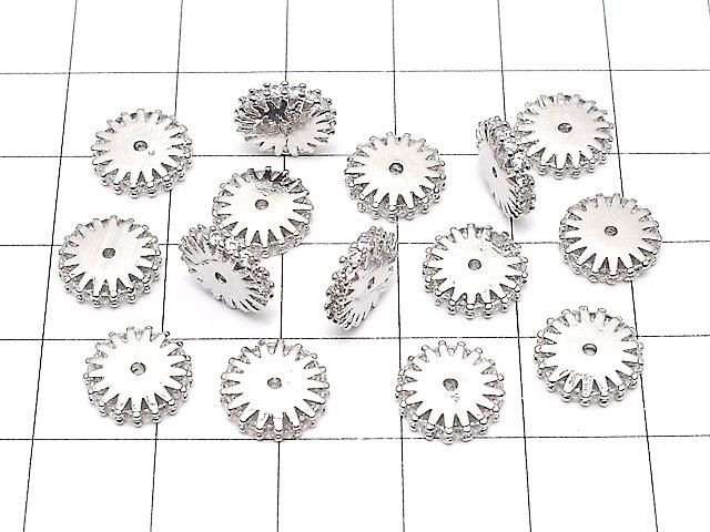 メタルパーツ ロンデル9×9×2mm シルバーカラー(CZ付) 2個 サムネイル4