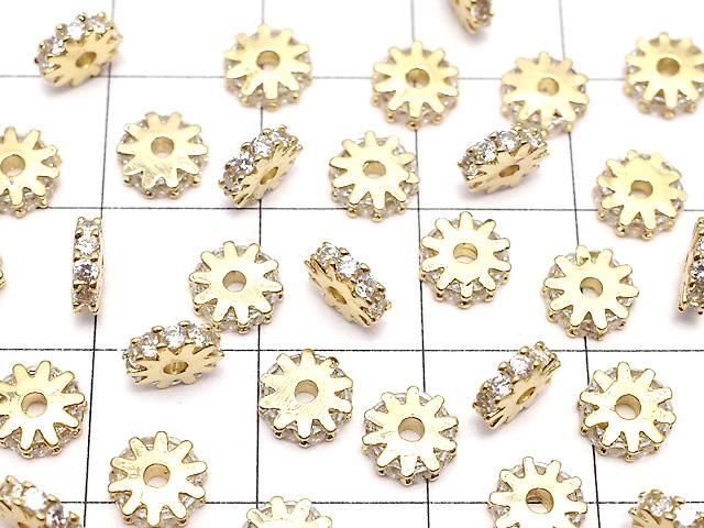メタルパーツ ロンデル6×6×2mm ゴールド(CZ付) 2個 サムネイル3