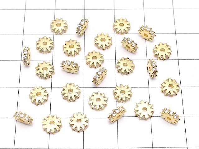 メタルパーツ ロンデル6×6×2mm ゴールド(CZ付) 2個 サムネイル4