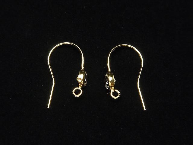 14KGF 天然石付きピアスフック(ホワイトトパーズ)19×12mm 1ペア サムネイル4