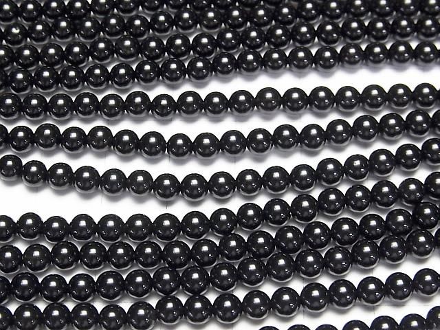 【動画】ロシア産モリオン(黒水晶)AAA ラウンド4mm 半連/1連(約38cm) サムネイル3
