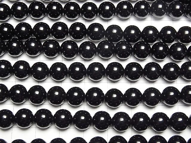 【動画】ロシア産モリオン(黒水晶)AAA ラウンド8mm 半連/1連(約36cm) サムネイル3