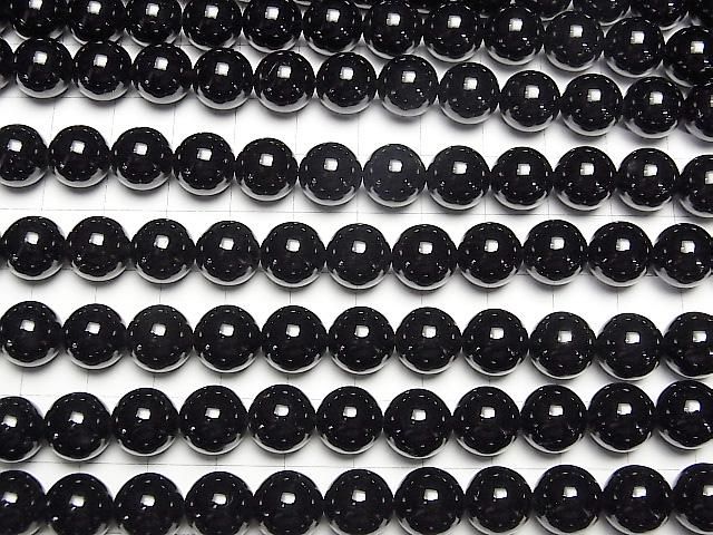 【動画】ロシア産モリオン(黒水晶)AAA ラウンド10mm 1/4連~1連(約36cm) サムネイル3