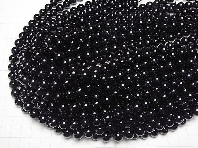 【動画】ロシア産モリオン(黒水晶)AAA ラウンド10mm 1/4連~1連(約36cm) サムネイル4