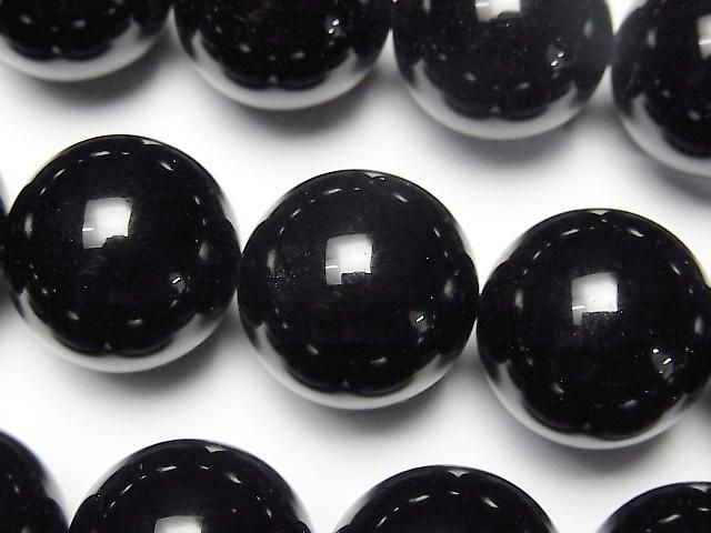 【動画】ロシア産モリオン(黒水晶)AAA ラウンド18mm 1/4連~1連(約34cm)の画像
