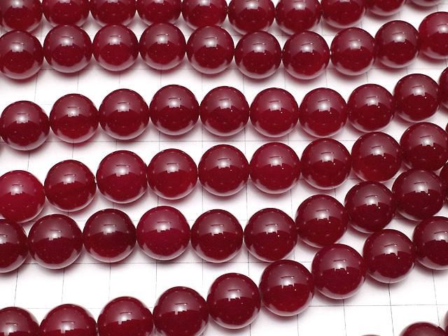 チェリーカラーカルセドニーAAA ラウンド12mm 半連/1連(約35cm) サムネイル3