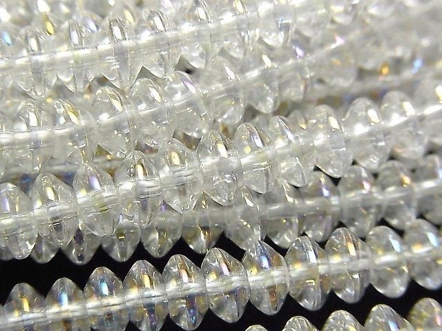 アクアクリスタル ボタン(ソロバン)6×6×3mm 半連/1連(約38cm)の画像