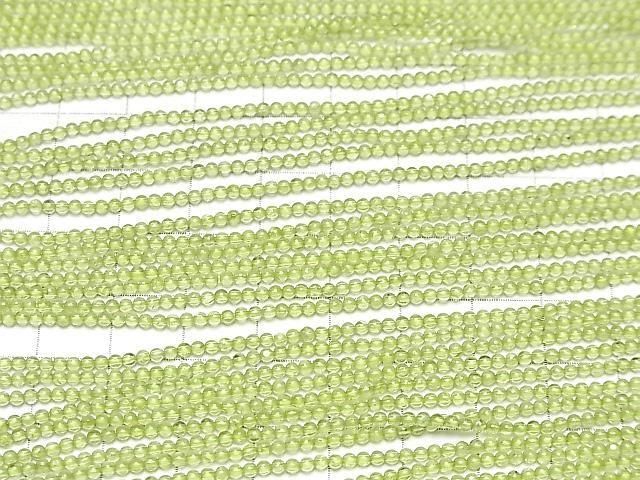 【動画】2本680円!ペリドットAAA- 極小ラウンド2mm 1連(約36cm) サムネイル3