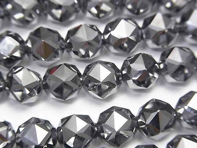 【値下成功】【素晴らしい輝き】高純度テラヘルツ鉱石 スターラウンドカット8mm 1連(約37cm)の画像