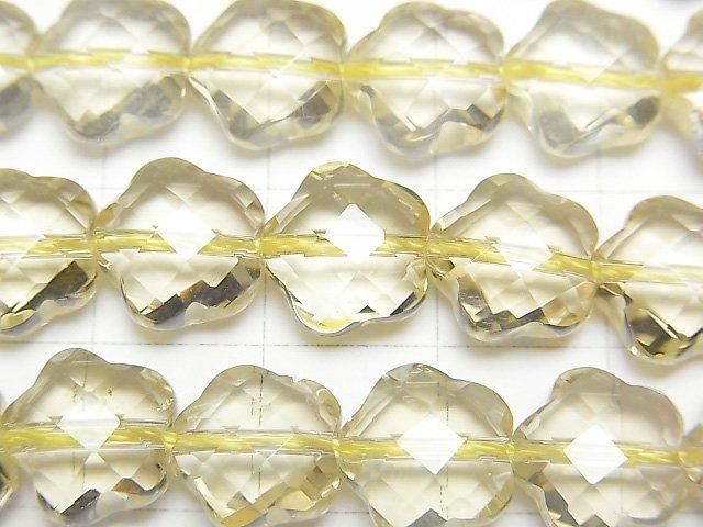 【動画】【素晴らしい輝き】宝石質レモンクォーツAAA フラワーカット10×10×6mm 5粒~1連(約38cm) サムネイル2