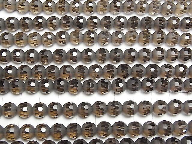 【動画】カットライン入りフロストスモーキークォーツAAA ラウンド8mm 半連/1連(約38cm) サムネイル3