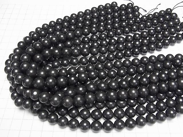 北海道産ブラックシリカ ラウンド10mm 半連/1連(約36cm) サムネイル4