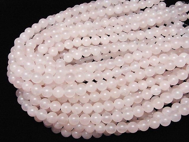 【動画】ローズクォーツ ラウンド10mm 【2mm穴】 1連(約34cm) サムネイル4