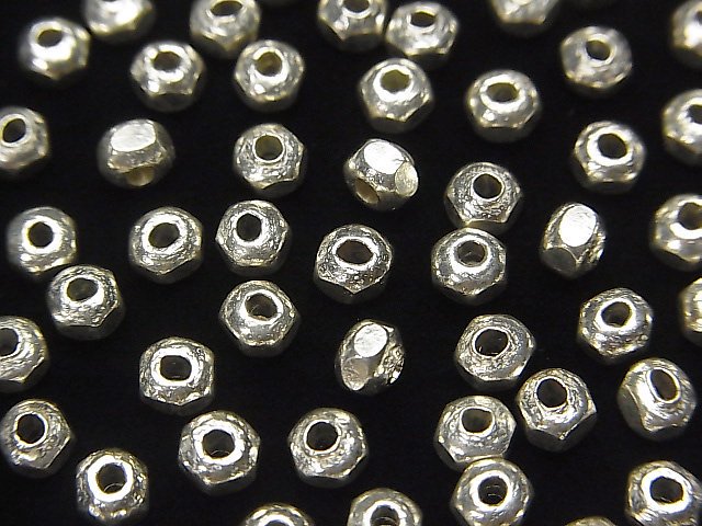 カレンシルバー ボタンカット4×4×3mm ホワイトシルバー 5個