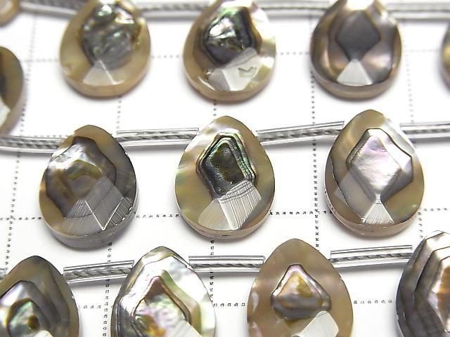 【動画】アバロンシェル(鮑) ペアシェイプカット14×10×4mm 1/4連~1連(約36cm) サムネイル2