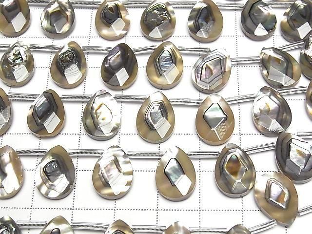 【動画】アバロンシェル(鮑) ペアシェイプカット14×10×4mm 1/4連~1連(約36cm) サムネイル3