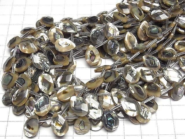 【動画】アバロンシェル(鮑) ペアシェイプカット14×10×4mm 1/4連~1連(約36cm) サムネイル4
