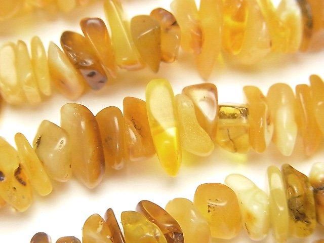 【動画】バルティックアンバー(琥珀) マルチカラー 大粒チップ(ミニタンブル) 1連(約37cm)の画像