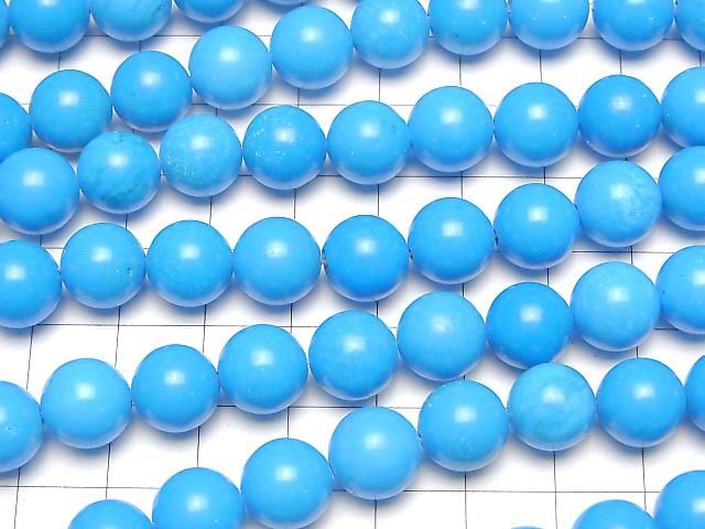 マグネサイトターコイズ ラウンド10mm ブルーカラー 1連(約37cm) サムネイル3