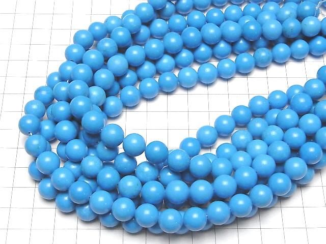 マグネサイトターコイズ ラウンド10mm ブルーカラー 1連(約37cm) サムネイル4