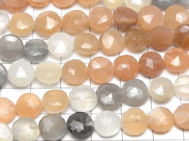 【動画】宝石質マルチムーンストーンAA++ コインカット 1連(約18cm) サムネイル3