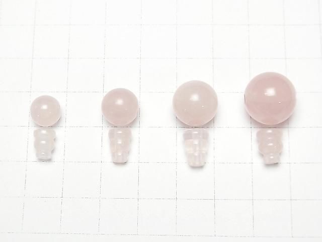 ローズクォーツAA++ Tホールビーズ&ボサビーズ 【8mm】【10mm】【12mm】【14mm】 1セット サムネイル2