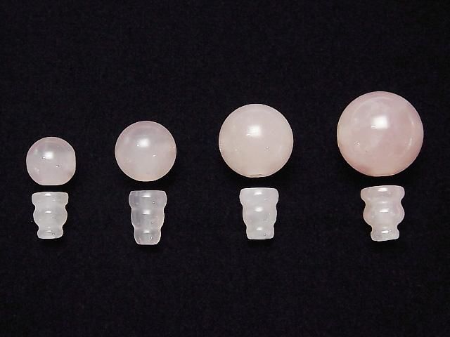 ローズクォーツAA++ Tホールビーズ&ボサビーズ 【8mm】【10mm】【12mm】【14mm】 1セット サムネイル3