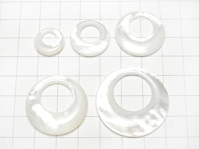 【動画】高品質ホワイトシェル(白蝶貝)AAA コイン(ドーナツ)【15mm】【20mm】【25mm】【30mm】【35mm】 1枚 サムネイル2