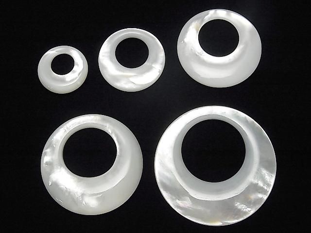 【動画】高品質ホワイトシェル(白蝶貝)AAA コイン(ドーナツ)【15mm】【20mm】【25mm】【30mm】【35mm】 1枚 サムネイル3