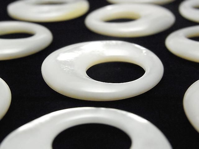 【動画】高品質ホワイトシェル(白蝶貝)AAA コイン(ドーナツ)【15mm】【20mm】【25mm】【30mm】【35mm】 1枚 サムネイル4