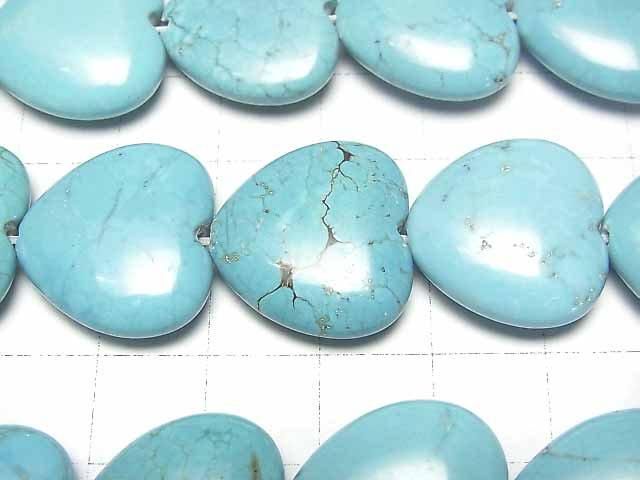 【動画】マグネサイトターコイズ 大粒縦穴ハート19×20×6mm 1連(約36cm) サムネイル2